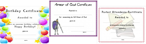 church certificate templates